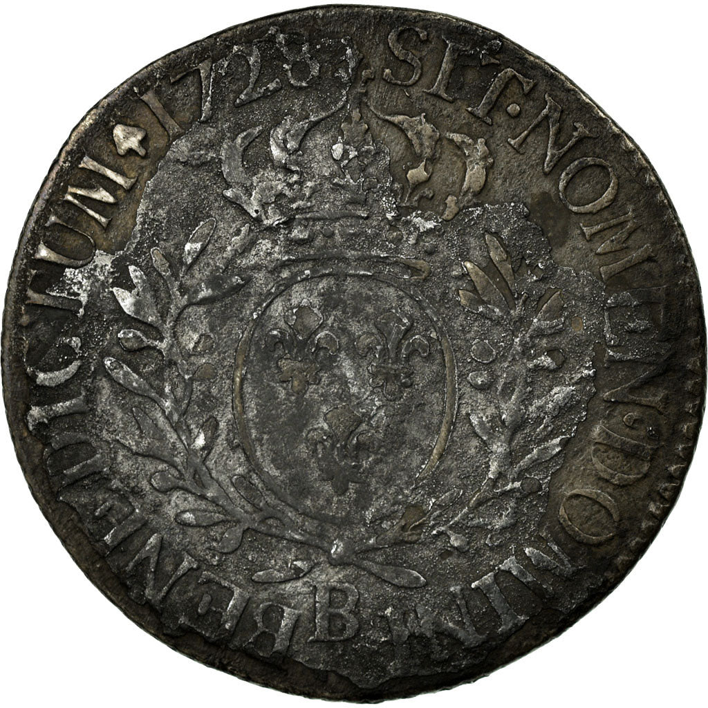 Moneta, Francia, Louis XV, 1/5 Écu aux branches d'olivier, 24 Sols, 1/5 ECU