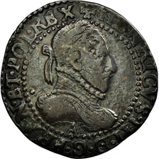 Moneta, Francja, Henri III, Demi Franc, Paris, VF(30-35), Srebro, Sombart:4714