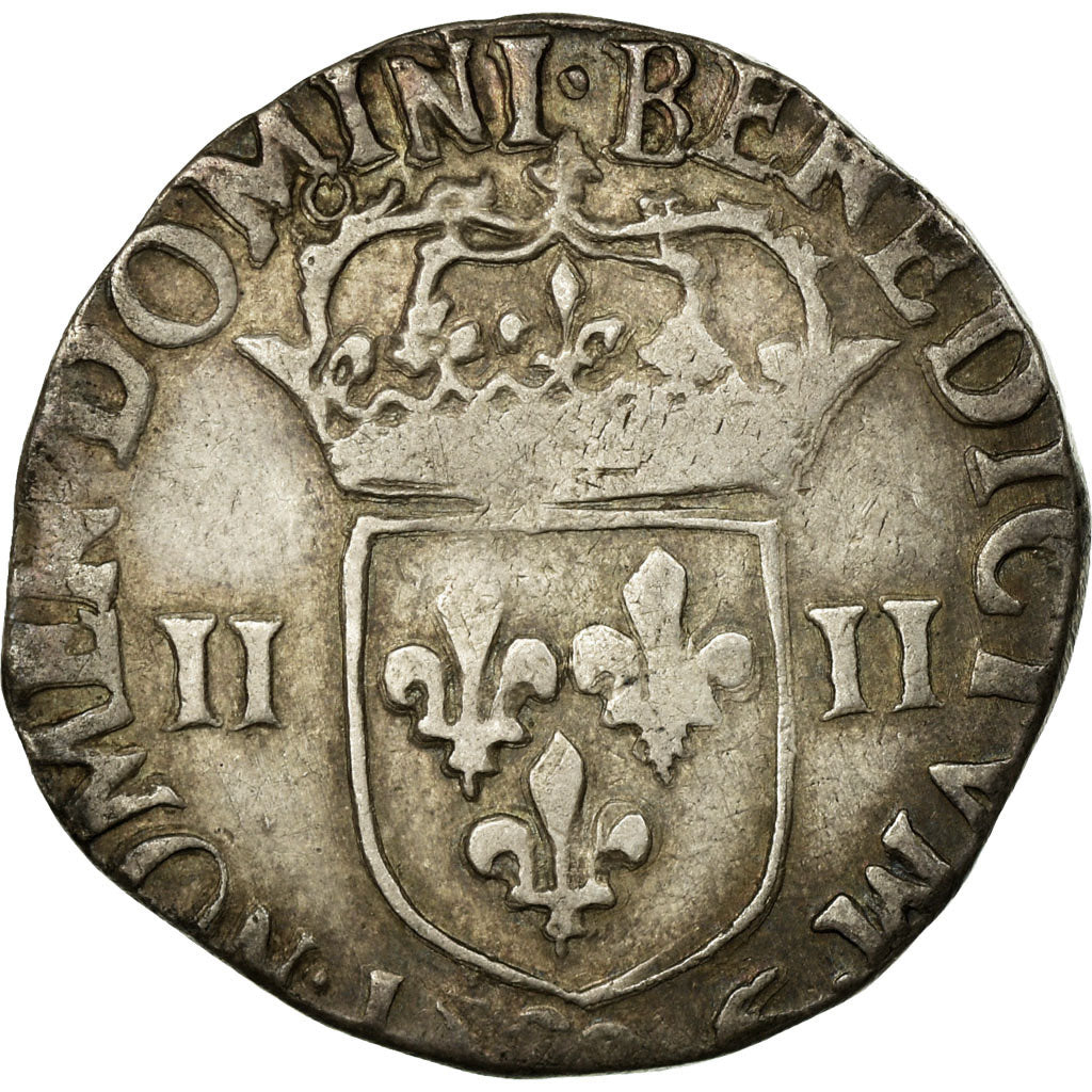 Monnaie, France, Henri III, 1/4 Ecu, 1588, Rennes, TB+, Argent, Sombart:4662