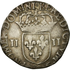 Monnaie, France, Henri III, 1/4 Ecu, 1588, Rennes, TB+, Argent, Sombart:4662