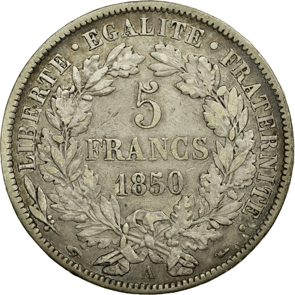 Coin, France, Cérès, 5 Francs, 1850, Paris, EF(40-45), Silver, KM:761.1