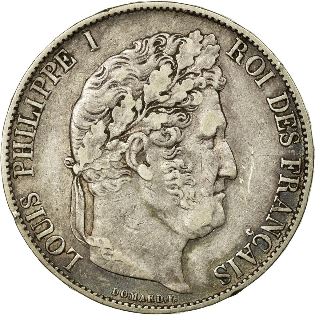 Moeda, França, Louis-Philippe, 5 Francs, 1846, Paris, EF(40-45), Prata