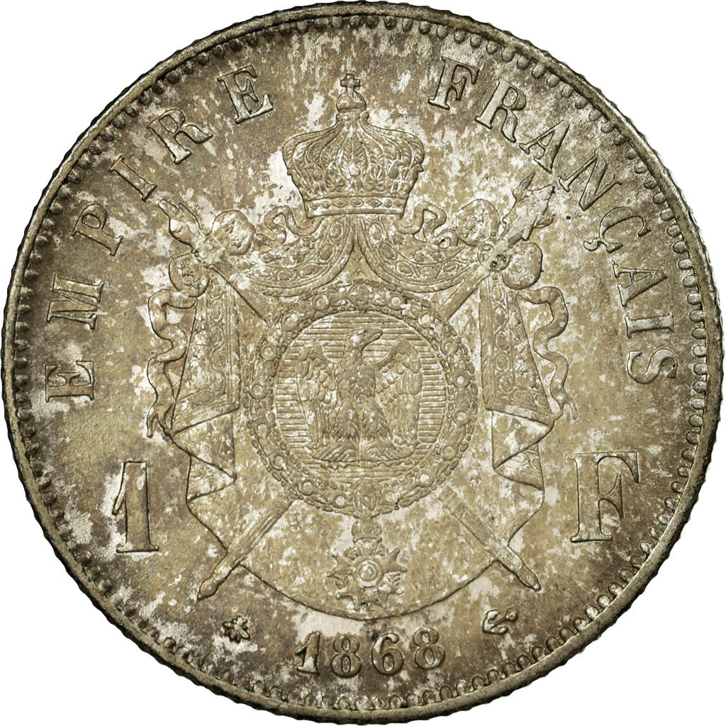 Monnaie, France, Napoleon III, Napoléon III, Franc, 1868, Paris, SUP, Argent