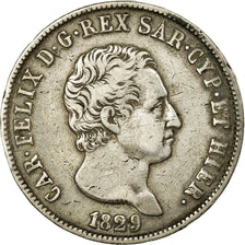 Coin, ITALIAN STATES, SARDINIA, Carlo Felice, 5 Lire, 1829, Torino, EF(40-45)