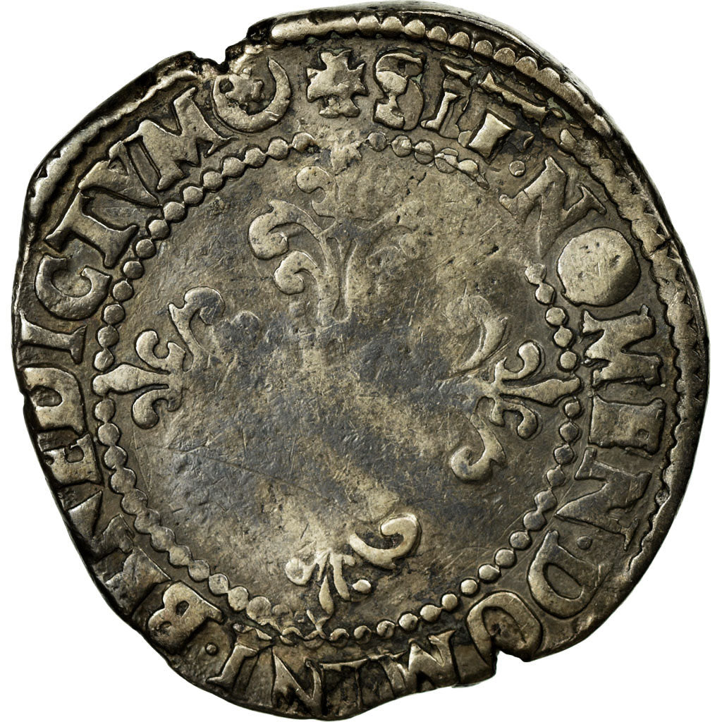 Münze, Frankreich, Henri III, Franc au Col Plat, 1580, Angers, S, Silber