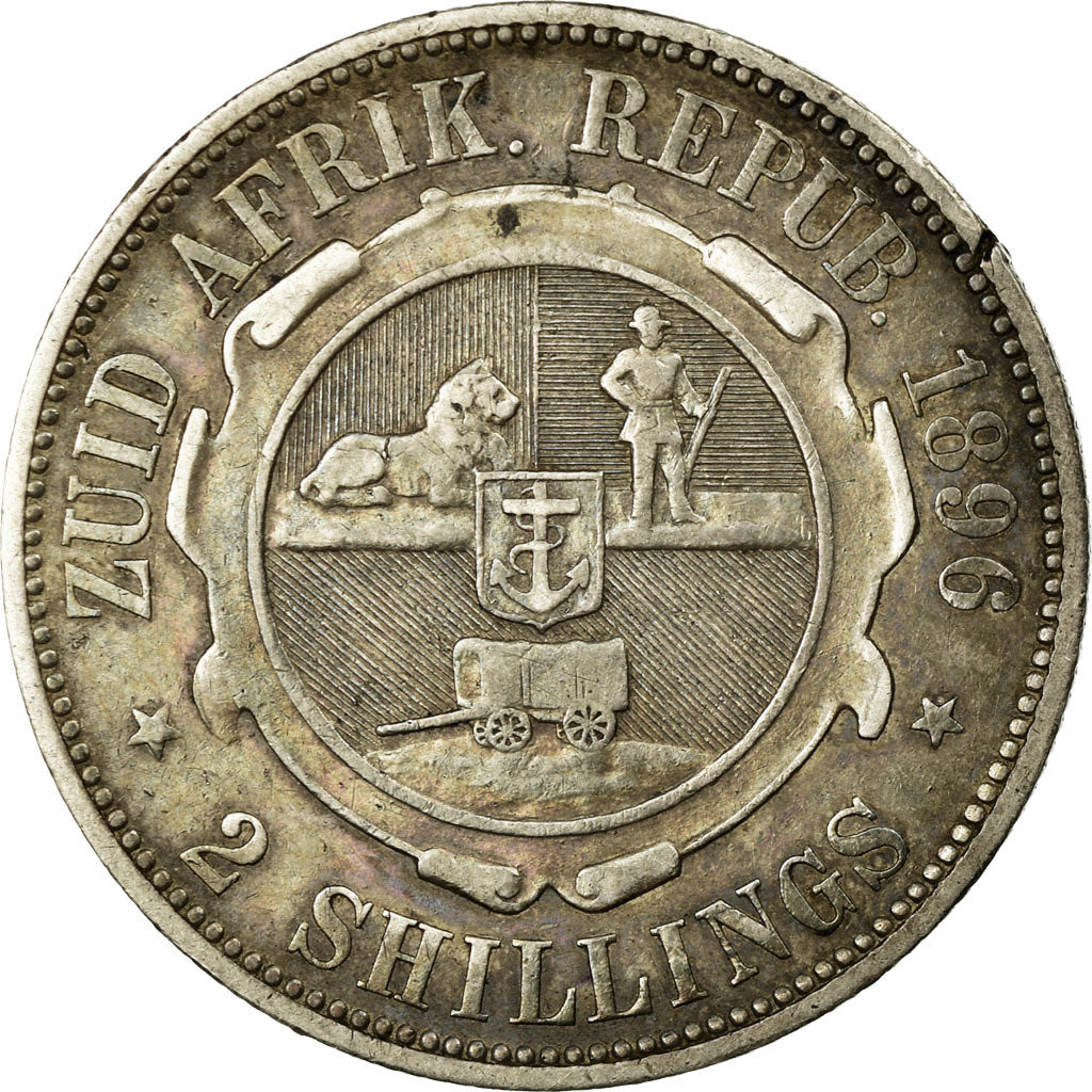 Coin, South Africa, 2 Shillings, 1896, AU(50-53), Silver, KM:6