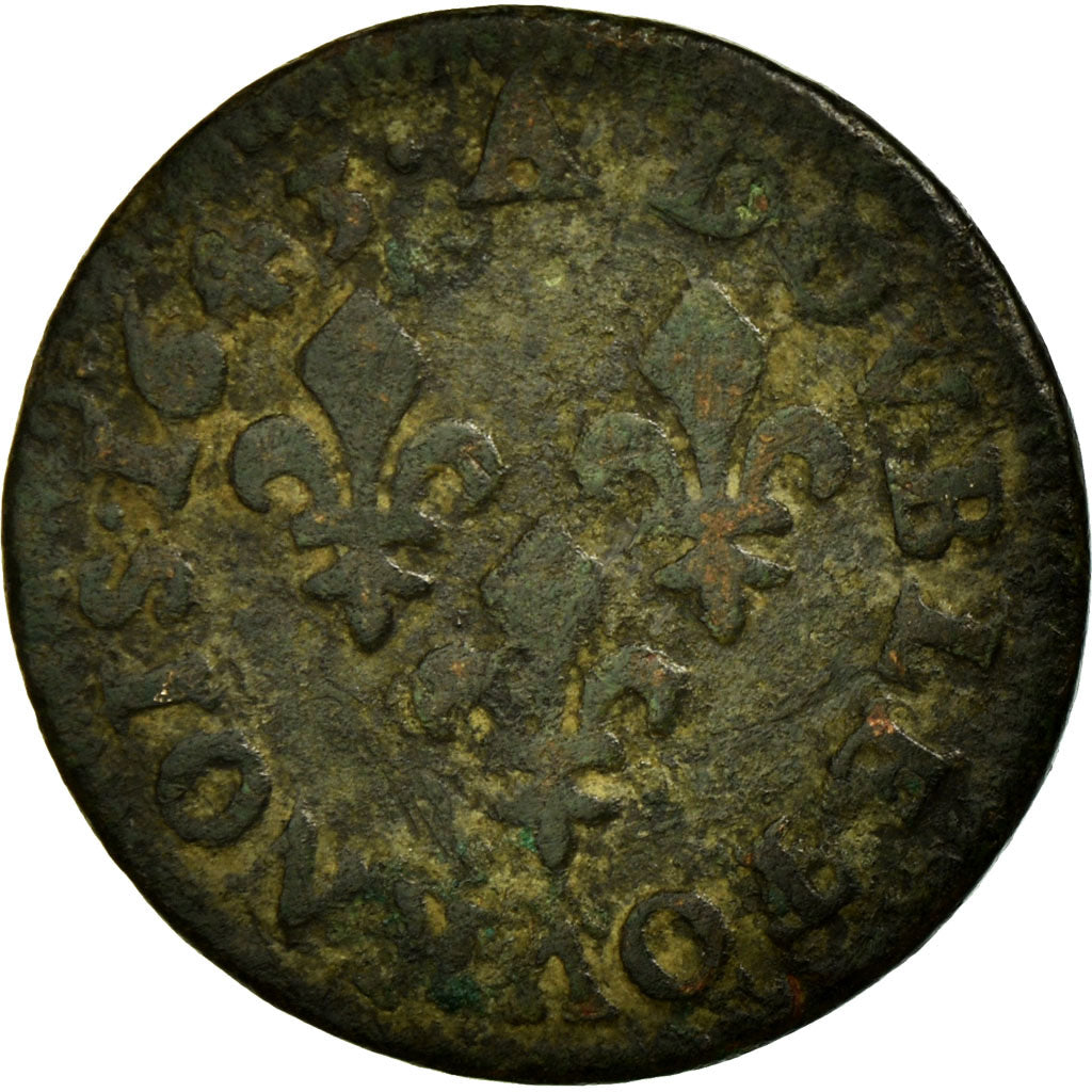 Coin, France, Louis XIII, Double tournois de Warin, tête à gauche, Double