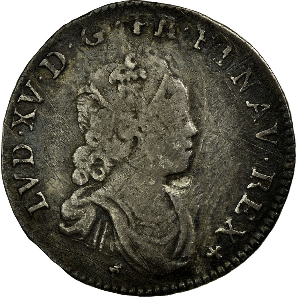 Monnaie, France, Louis XV, 1/10 Écu Vertugadin, 12 Sols, 1/10 ECU, 1716