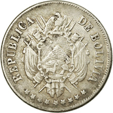 Coin, Bolivia, 20 Centavos, 1872, EF(40-45), Silver, KM:154.3