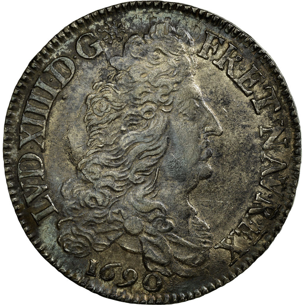 Coin, France, Louis XIV, 1/2 Écu aux 8 L, 1/2 Ecu, 1690, Paris, AU(50-53)
