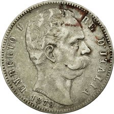 Coin, Italy, Umberto I, 5 Lire, 1879, Rome, VF(30-35), Silver, KM:20