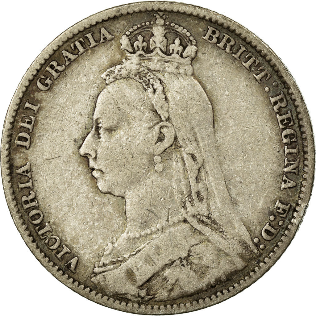 Coin, Great Britain, Victoria, Shilling, 1890, VF(30-35), Silver, KM:774