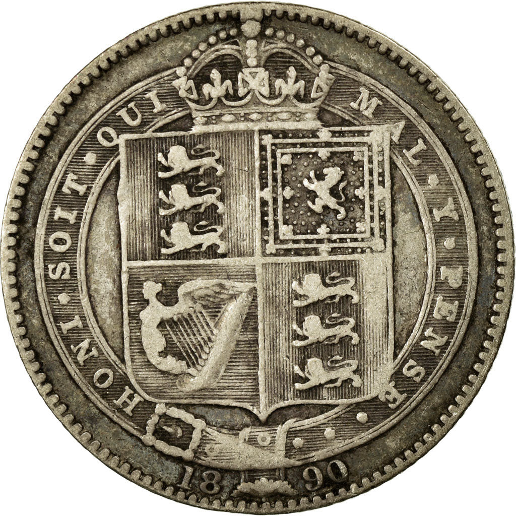Coin, Great Britain, Victoria, Shilling, 1890, VF(30-35), Silver, KM:774