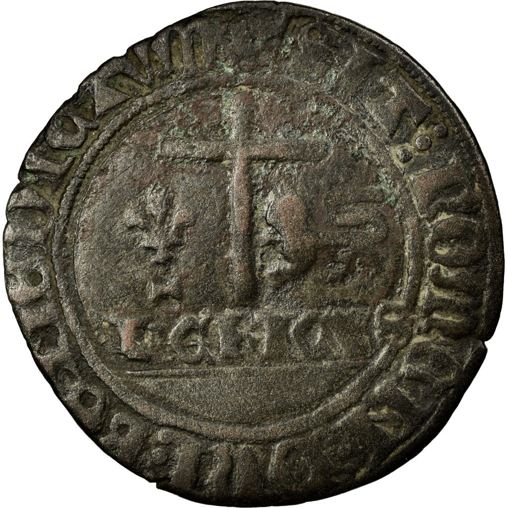 Moeda, França, Henri VI, Blanc aux écus, Blanc aux Écus, Saint Lô