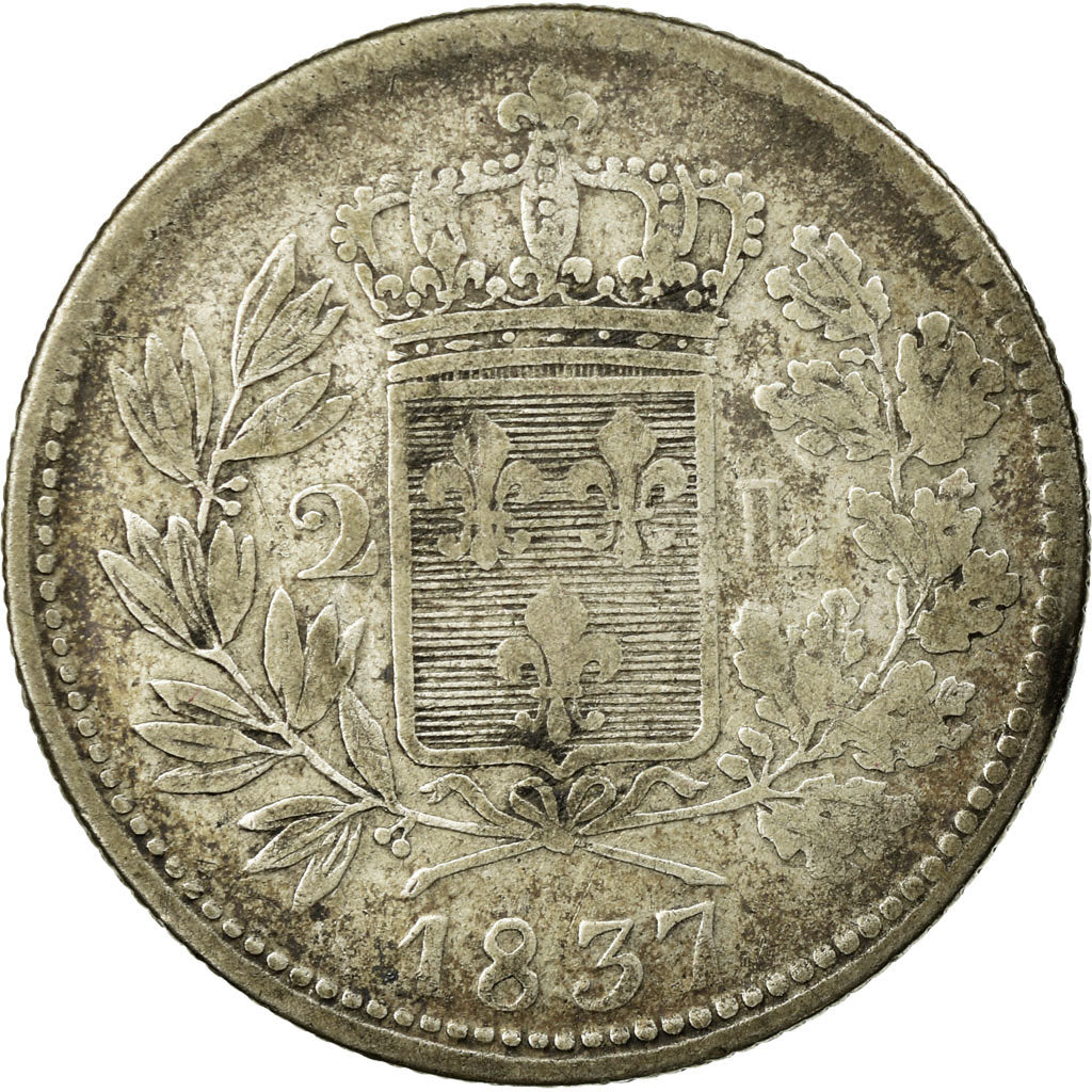 Coin, ITALIAN STATES, LUCCA, 2 Lire, 1837, F(12-15), Silver, KM:41