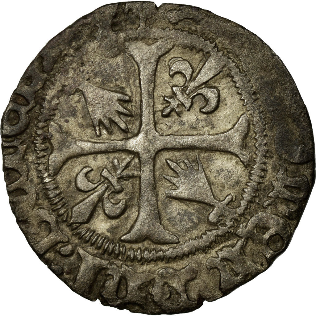 Moneda, Francia, Charles VIII, Hardi, Nantes, BC+, Vellón, Duplessy:599