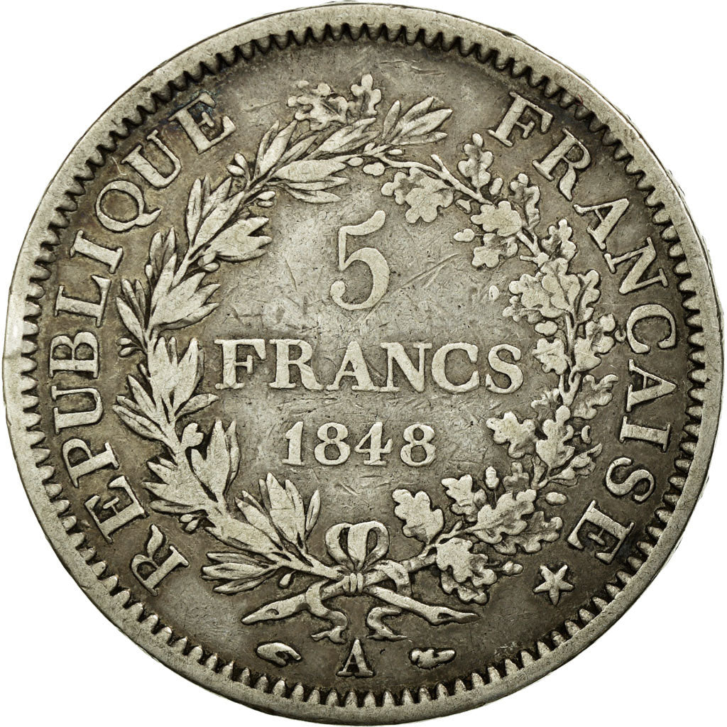 Coin, France, Hercule, 5 Francs, 1848, Paris, VF(20-25), Silver, KM:756.1