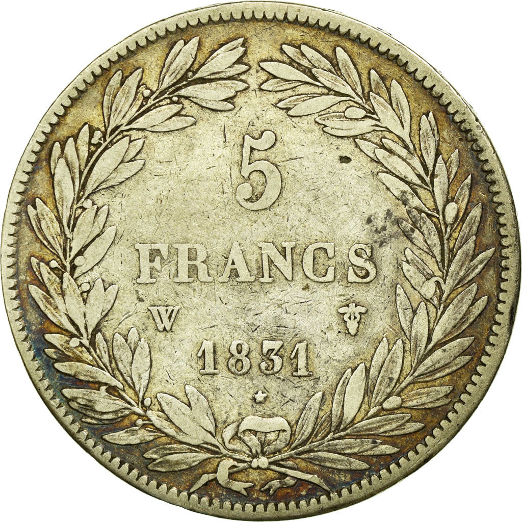 Coin, France, Louis-Philippe, 5 Francs, 1831, Lille, VF(20-25), Silver