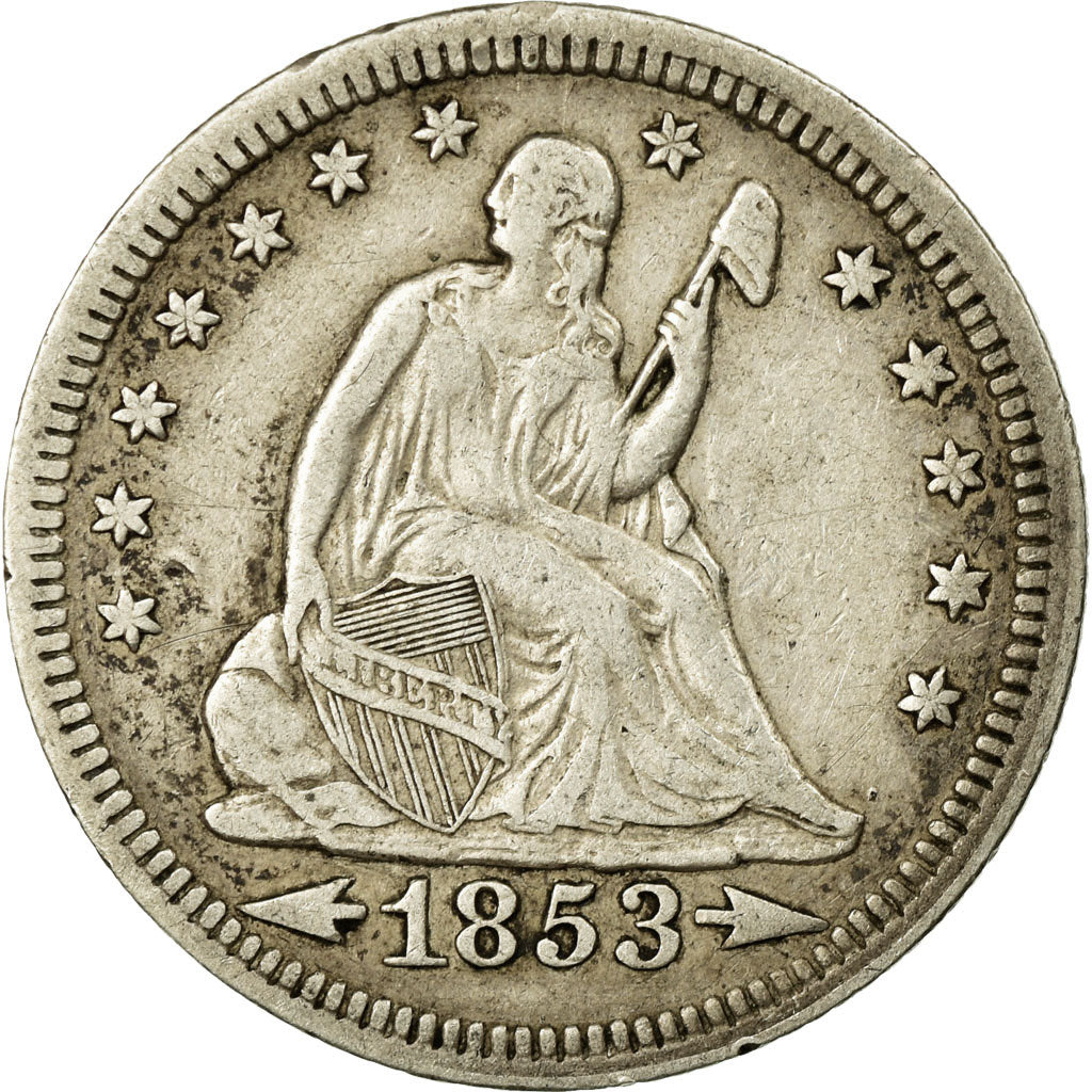 Moneta, Stati Uniti, Seated Liberty Quarter, Quarter, 1853, U.S. Mint