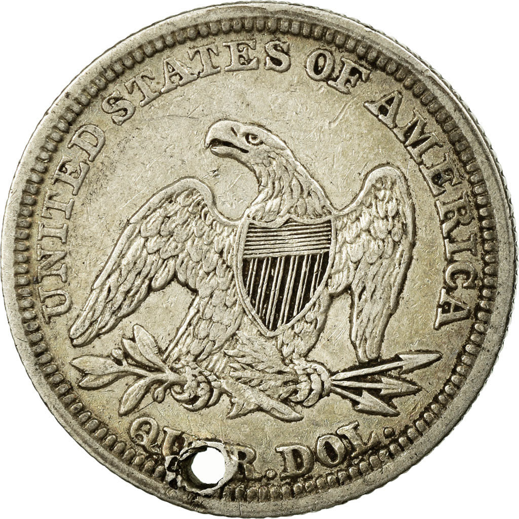 Coin, United States, Seated Liberty Quarter, Quarter, 1845, U.S. Mint