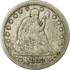 Coin, United States, Seated Liberty Quarter, Quarter, 1858, U.S. Mint