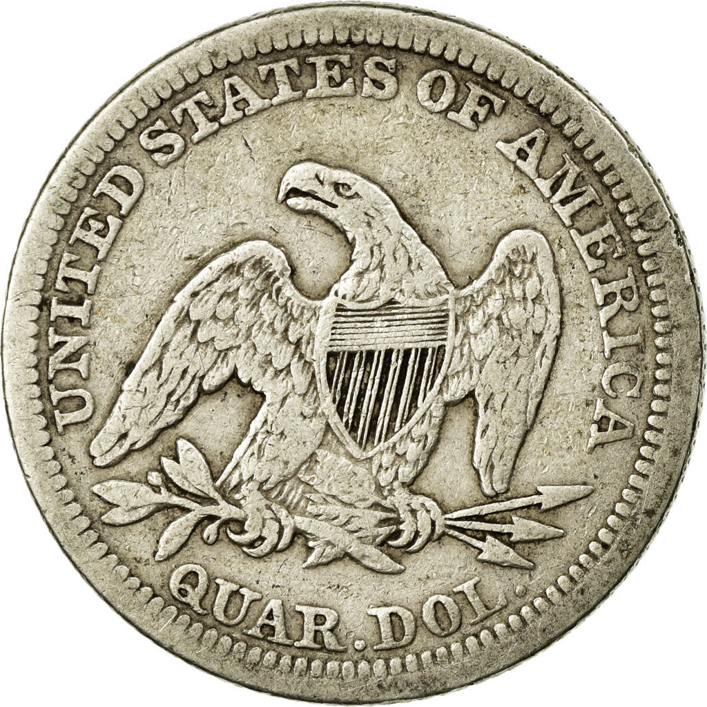 Coin, United States, Seated Liberty Quarter, Quarter, 1858, U.S. Mint