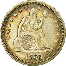 Coin, United States, Seated Liberty Quarter, Quarter, 1858, U.S. Mint