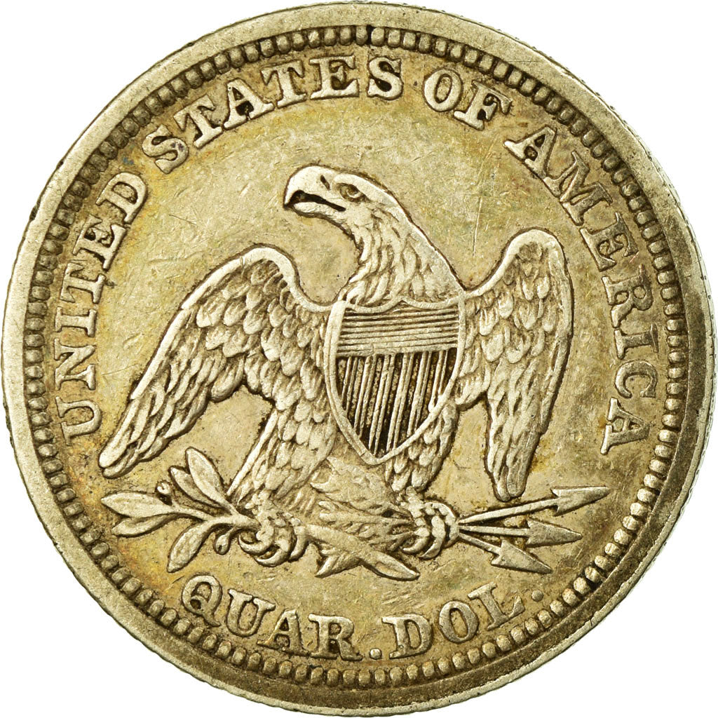 Coin, United States, Seated Liberty Quarter, Quarter, 1858, U.S. Mint