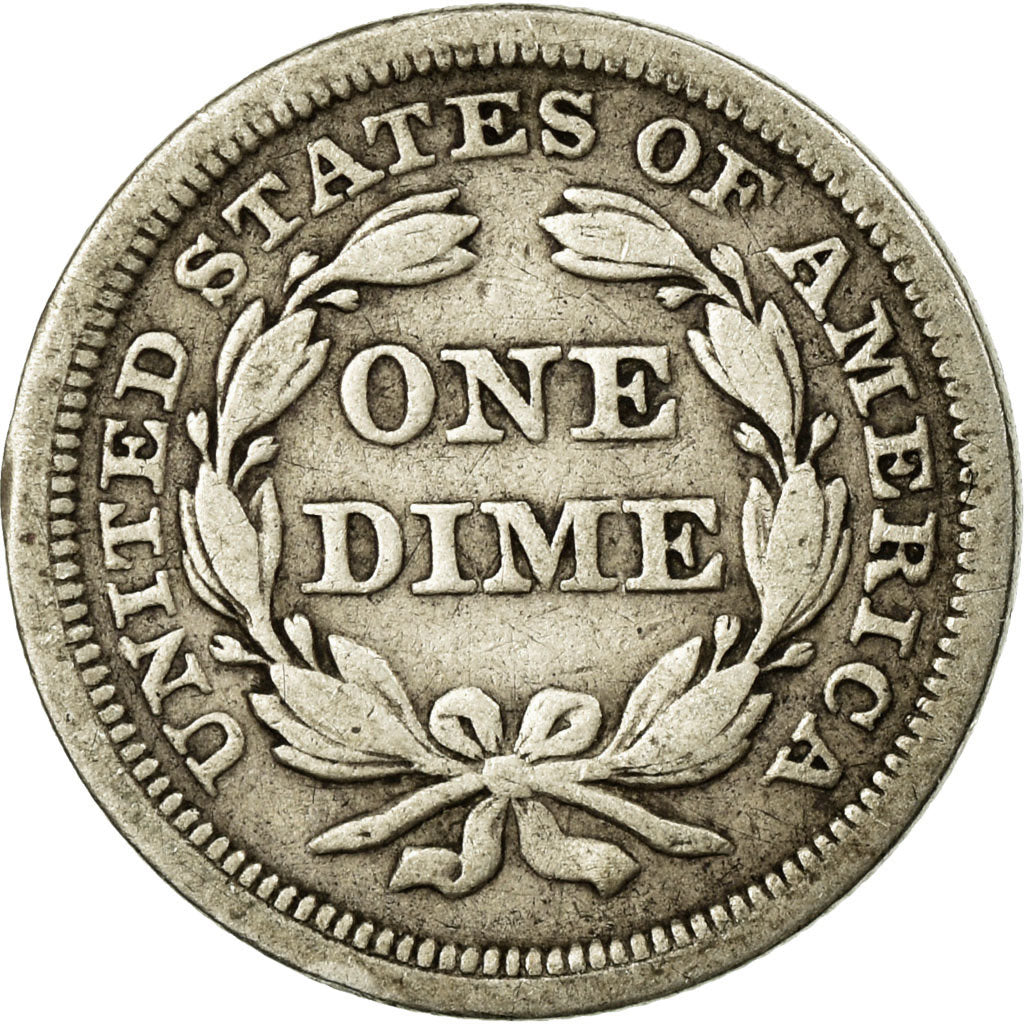 Coin, United States, Seated Liberty Dime, Dime, 1857, U.S. Mint, Philadelphia