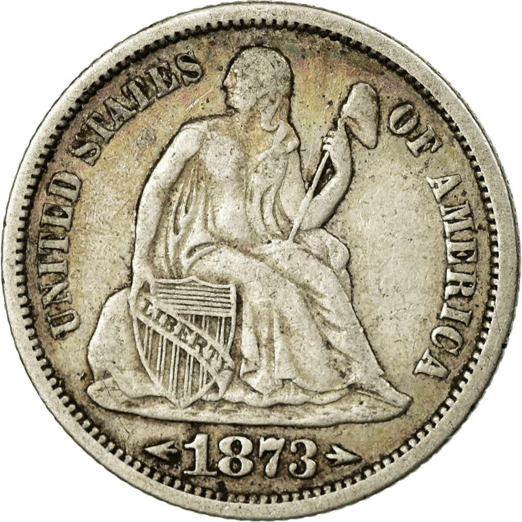 Monnaie, États-Unis, Seated Liberty Dime, Dime, 1873, U.S. Mint, Philadelphie