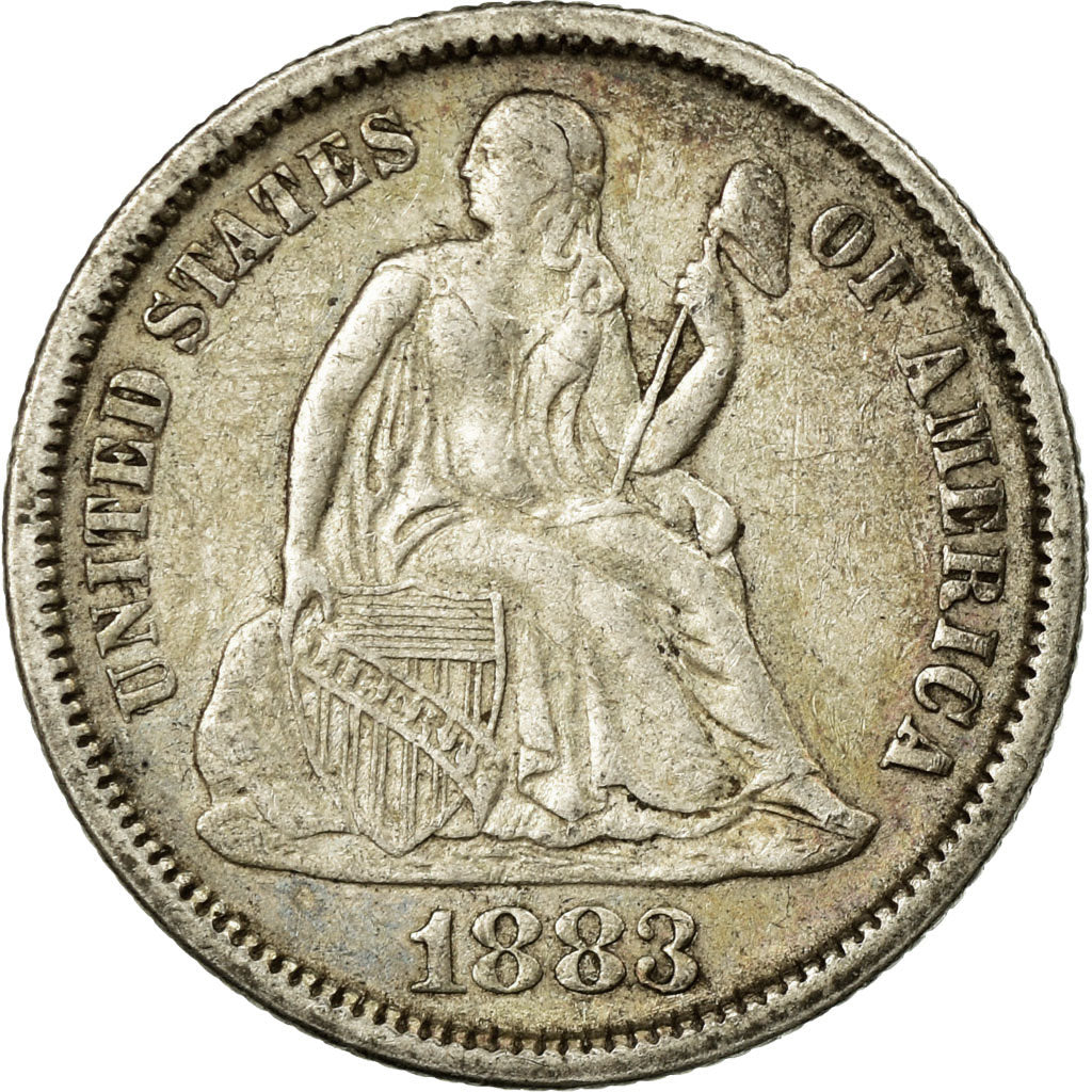 Coin, United States, Seated Liberty Dime, Dime, 1883, U.S. Mint, Philadelphia