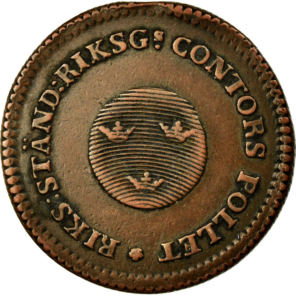 Monnaie, Suède, Gustaf IV Adolf, 1/2 Skilling, 1800, TTB+, Cuivre, KM:549