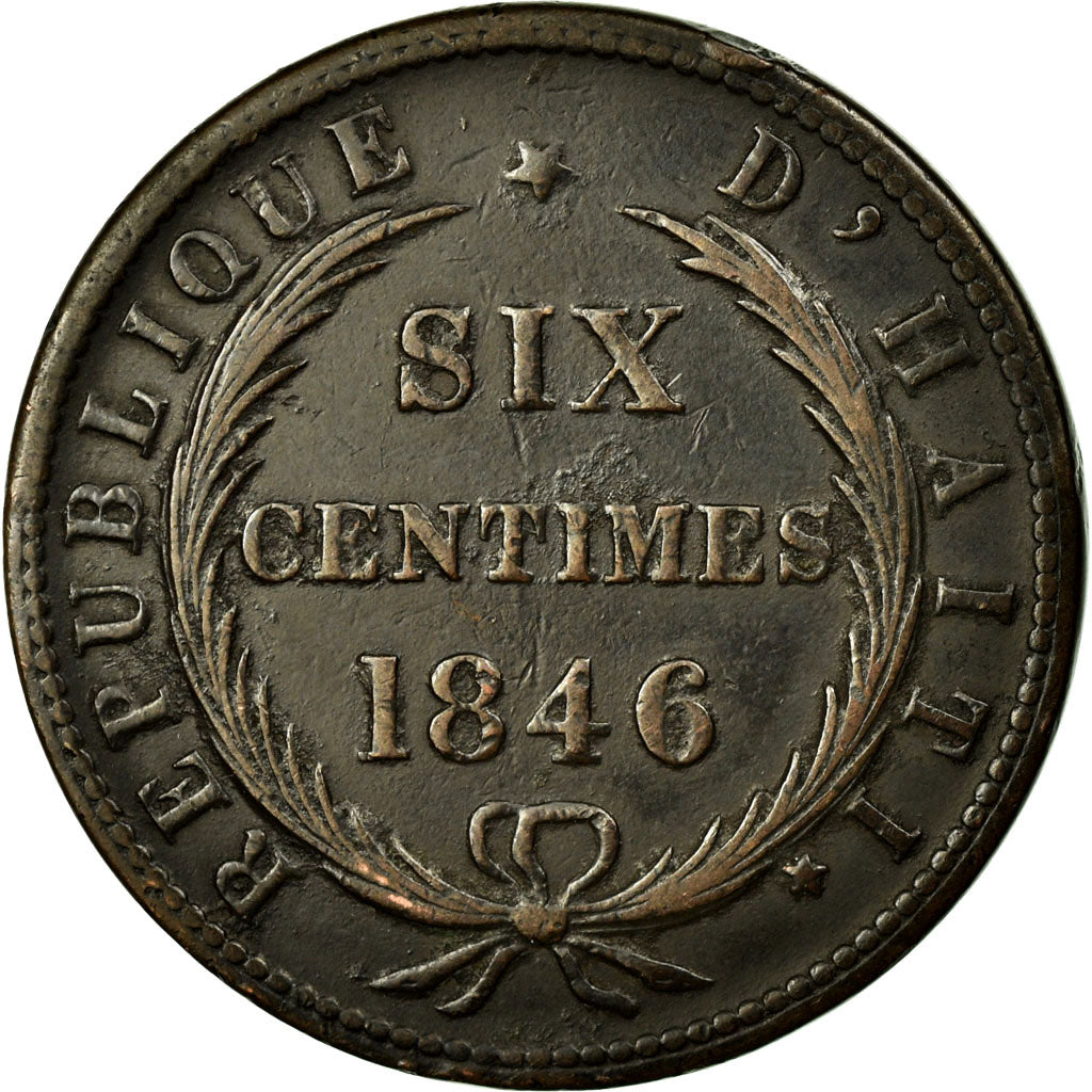 Coin, Haiti, 6 Centimes, 1846, AU(50-53), Copper, KM:28