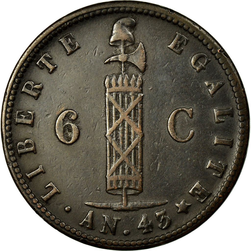 Coin, Haiti, 6 Centimes, 1846, AU(50-53), Copper, KM:28