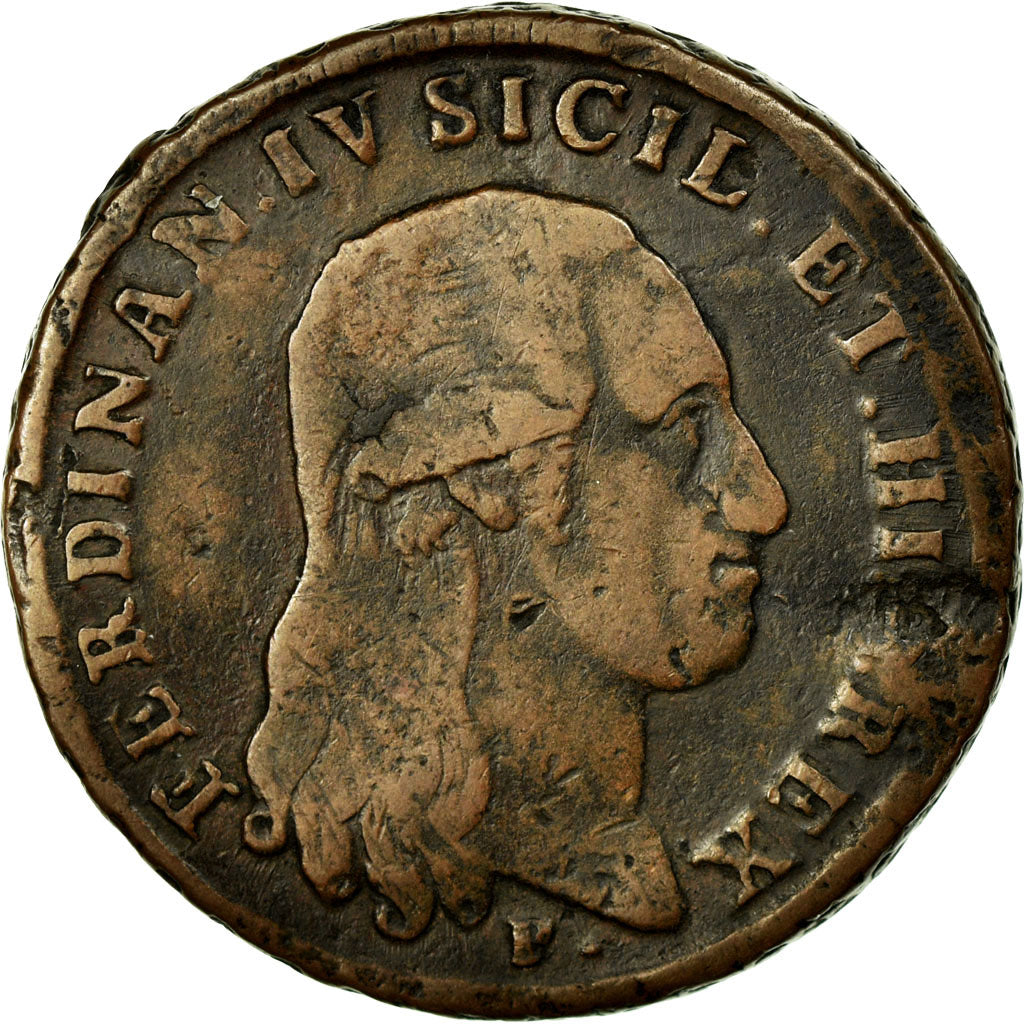 Monnaie, États italiens, NAPLES, Ferdinando IV, 6 Tornesi, 1801, TB+, Cuivre