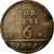 Moneda, Estados italianos, NAPLES, Ferdinando IV, 6 Tornesi, 1801, BC+, Cobre