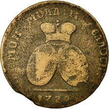 Coin, MOLDAVIA & WALLACHEA, 2 Para 3 Kopeck, 1774, VF(20-25), Bronze, KM:3