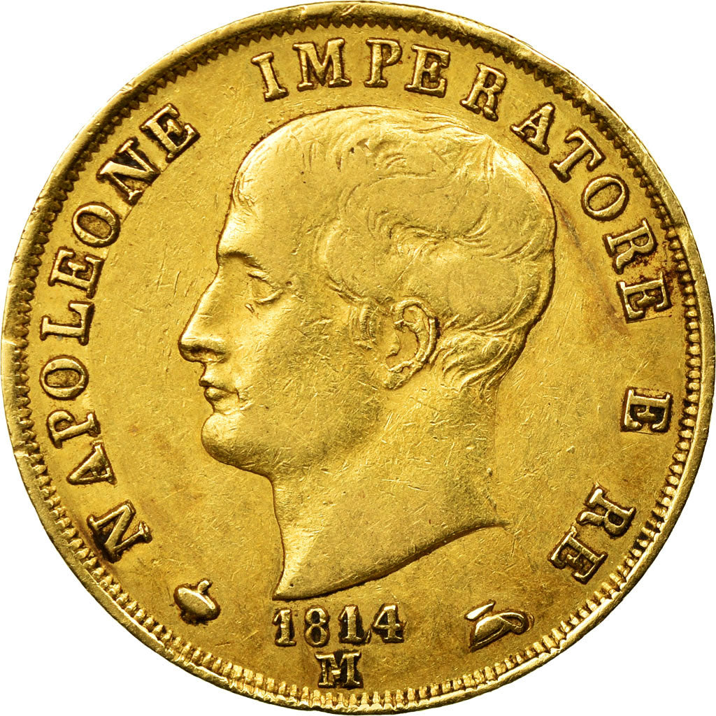 Moeda, ESTADOS ITALIANOS, KINGDOM OF NAPOLEON, Napoleon I, 40 Lire, 1814, Milan