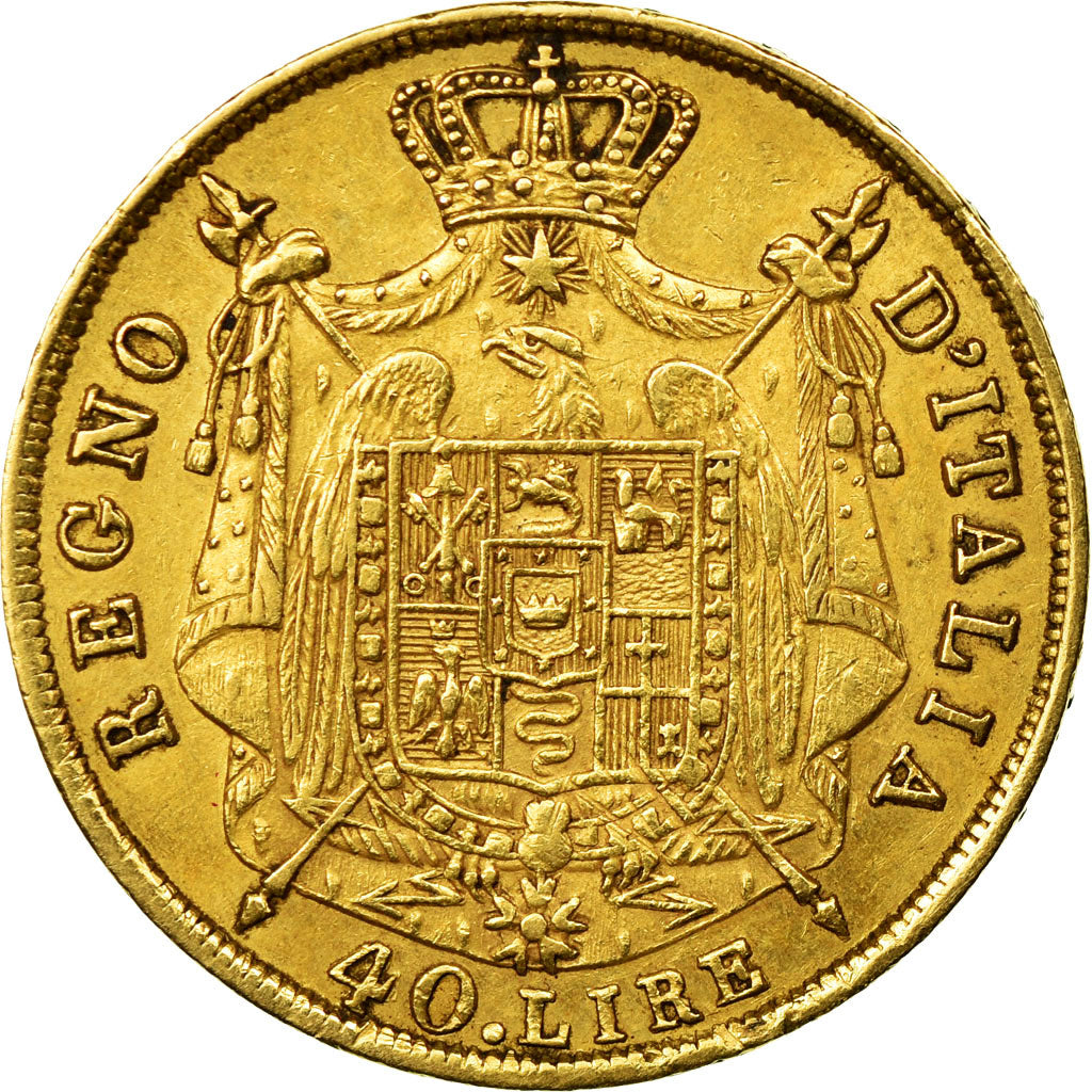 Moeda, ESTADOS ITALIANOS, KINGDOM OF NAPOLEON, Napoleon I, 40 Lire, 1814, Milan