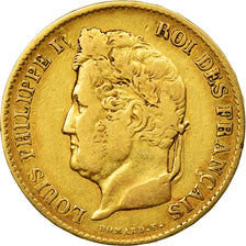 Coin, France, Louis-Philippe, 40 Francs, 1833, Paris, VF(20-25), Gold, KM:747.1