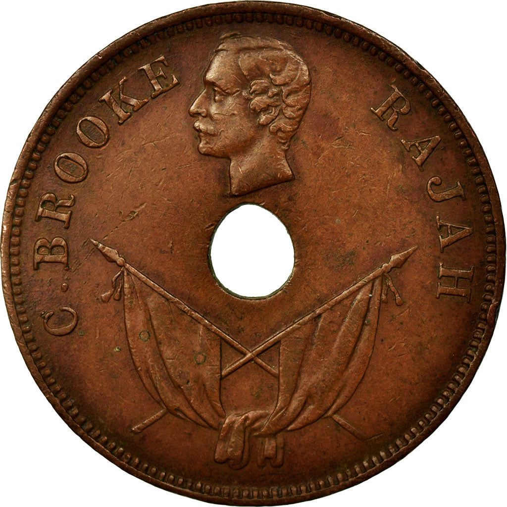 Coin, Sarawak, Charles J. Brooke, Cent, 1893, Heaton, Birmingham, AU(50-53)
