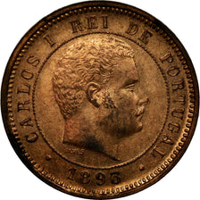 Moeda, Portugal, Carlos I, 5 Reis, 1893, MS(64), Bronze, KM:530