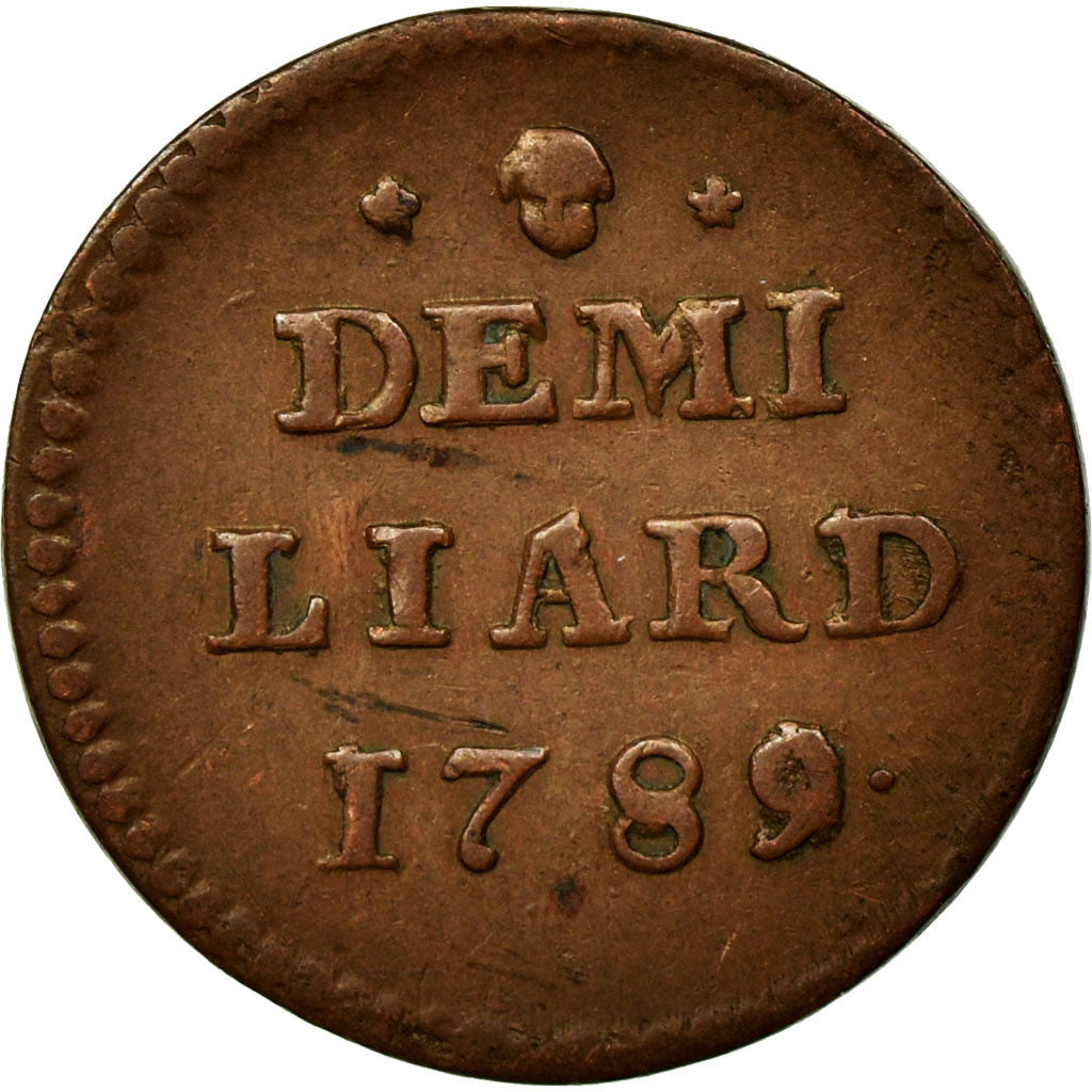 Münze, Luxemburg, Joseph II, 1/2 Liard, 1789, Brussels, SS+, Kupfer, KM:10