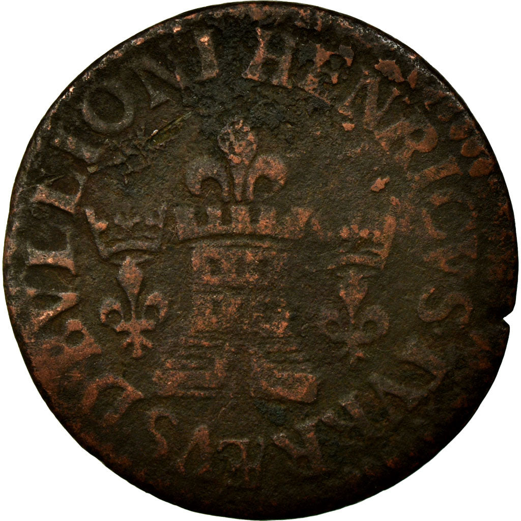 Coin, France, Liard tournois, 1615, Sedan, VF(20-25), Copper, Boudeau:1849