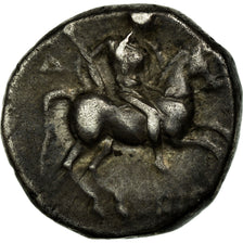 Coin, Taras, son of Poseidon, Didrachm, Tarentum, EF(40-45), Silver, SNG
