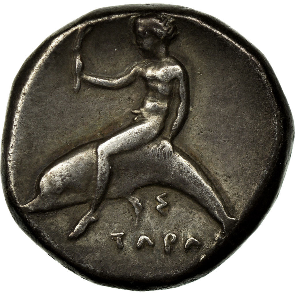 Moneta, Taras, son of Poseidon, Didrachm, Tarentum, BB, Argento, SNG ANS:872