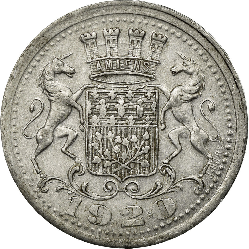Coin, France, 25 Centimes, 1920, Amiens, EF(40-45), Aluminium, Elie:10.2