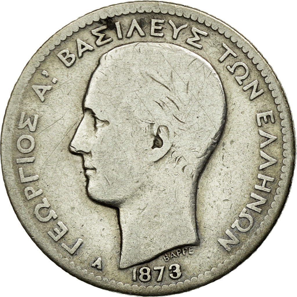 Coin, Greece, George I, Drachma, 1873, Paris, VG(8-10), Silver, KM:38