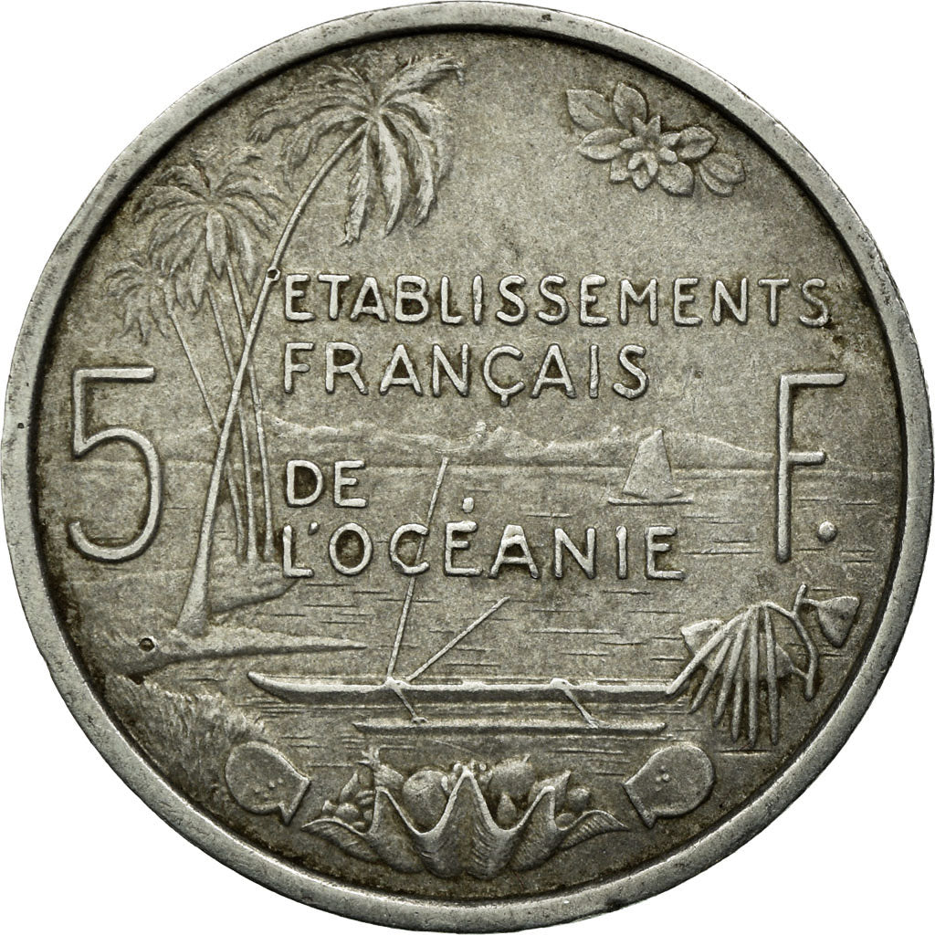 Coin, FRENCH OCEANIA, 5 Francs, 1952, AU(55-58), Aluminum, KM:4
