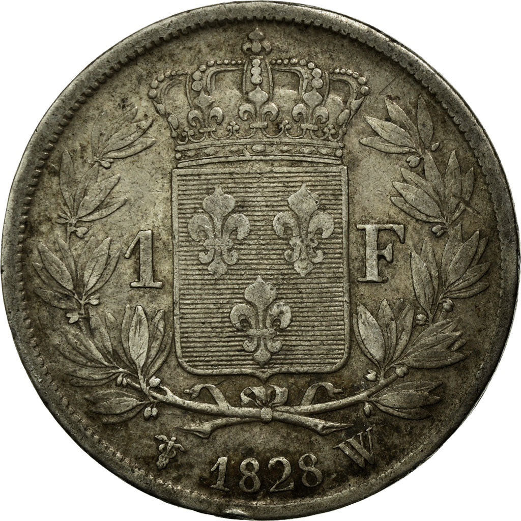 Coin, France, Charles X, Franc, 1828, Lille, EF(40-45), Silver, KM:724.13